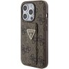 Guess GUHCP15LPGS4TDW iPhone 15 Pro 6.1 brązowy/brown hardcase Grip Stand 4G Triangle Strass